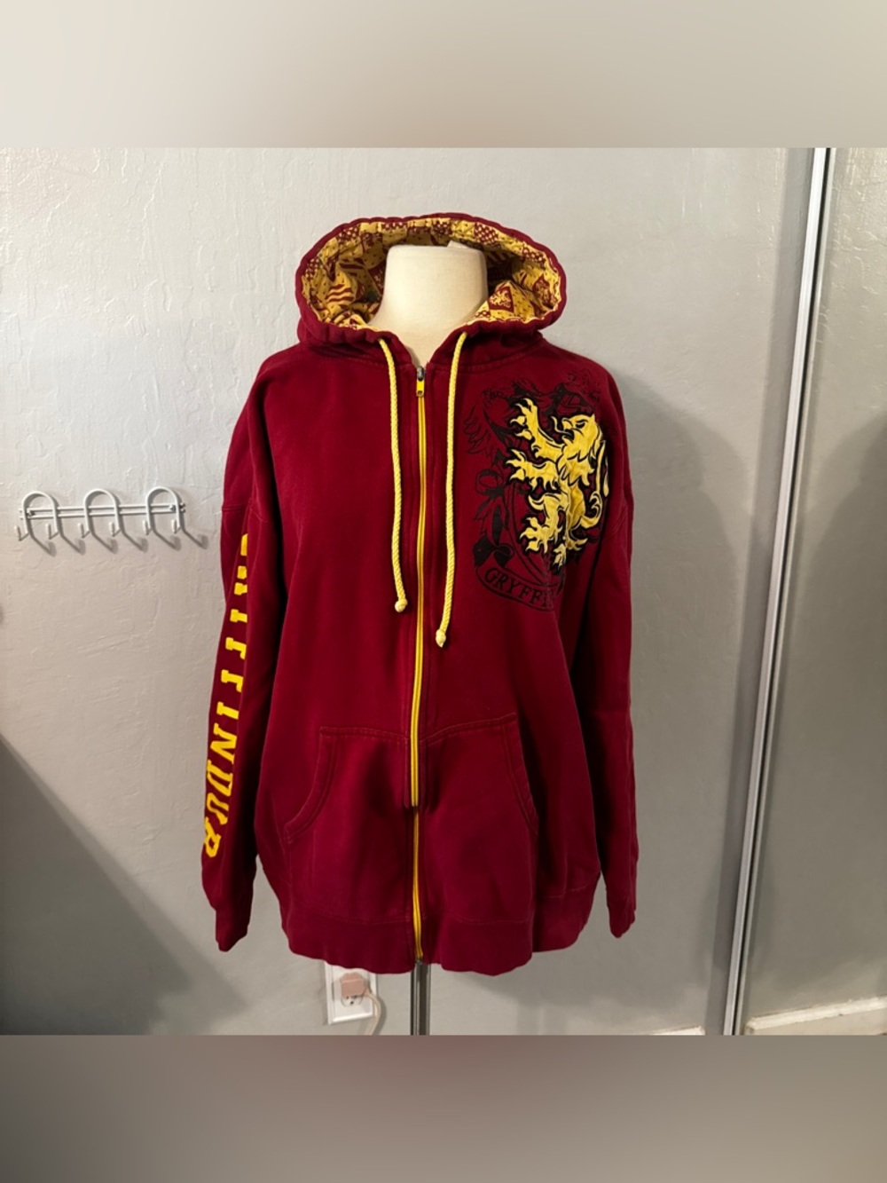 Universal Studios Harry Potter Gryffindor Maroon & Gold Zip Hoodie
